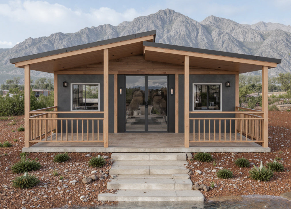 Modern 2 Bedroom Expandable Prefab Home, Cabin-Style Modular House