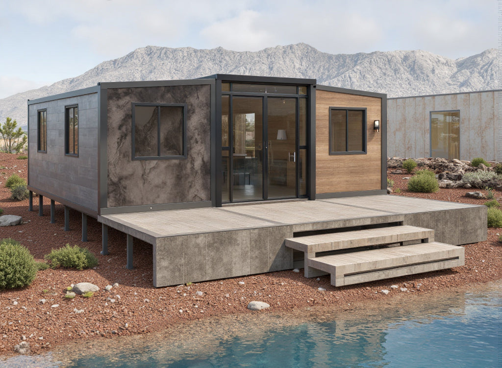 Vista Series: Designer Slate & Wood Expandable Prefab Unit