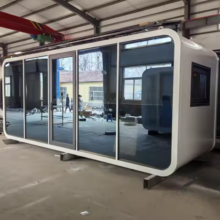 Panoramic Glass Unit: Modern Prefab Tiny Home Pod
