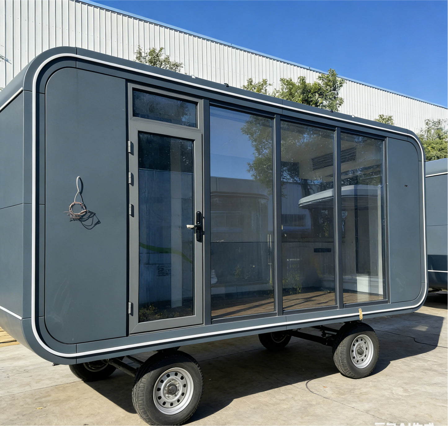 Panoramic Glass Aluminum Cabin – Modern 1 Bedroom Prefab Pod