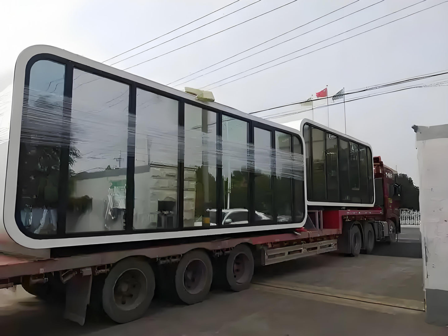 Panoramic Glass Unit: Modern Prefab Tiny Home Pod